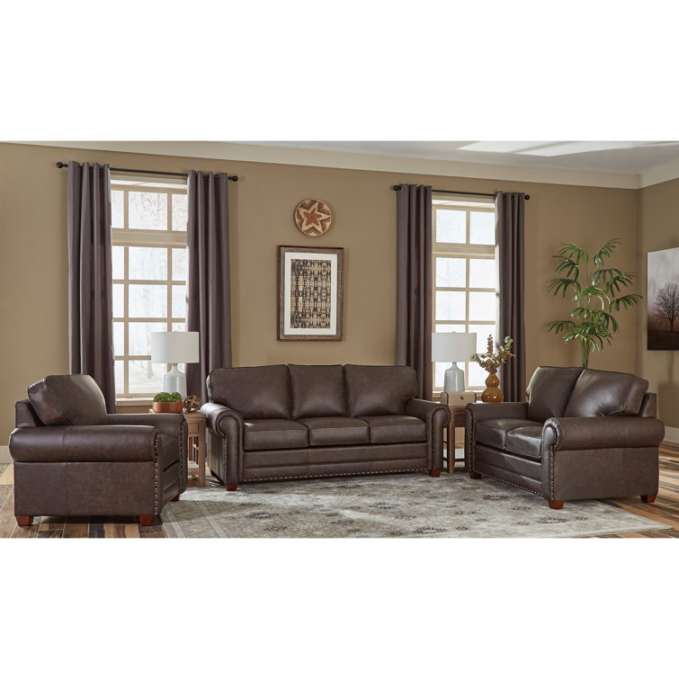 17 Stories Lexus 3 Piece Leather Living Room Set Wayfair